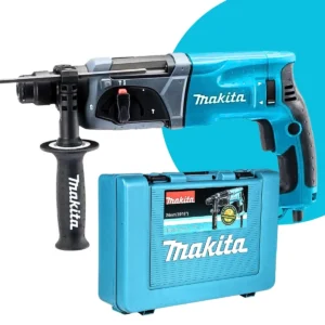 makita HR2470 vista lateral maleta acessorios